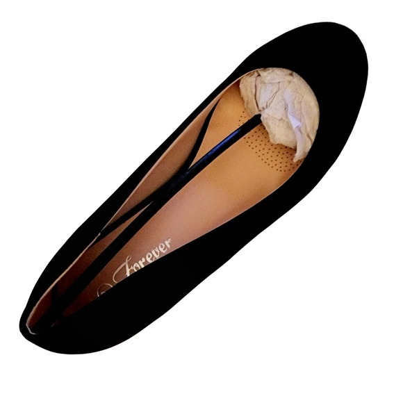 Forever Link Dana-9 Black Heels, Size 7, Black Suede, Elegant Women's Footwear - Picture 4 of 6